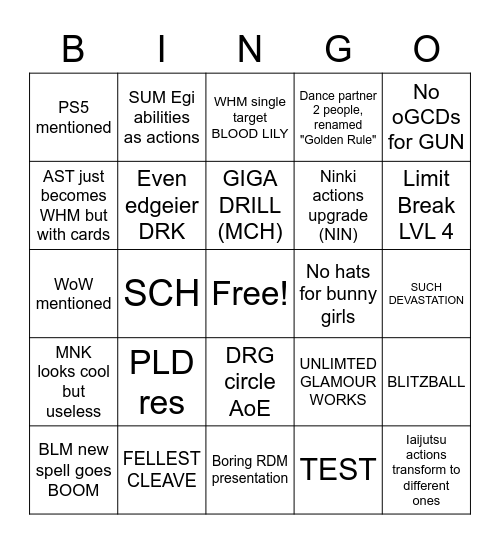 LL66 Bingo Card