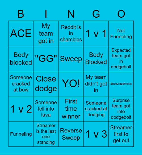 Dodgebolt Bingo Card