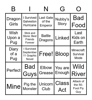 Book Fair Bingo Card