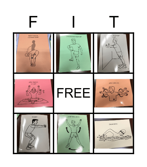 Fitness Bingo Card