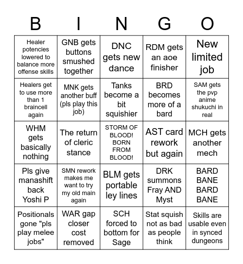 Endwalker Bingo Card