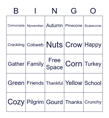 Acloché Fall Bingo Card