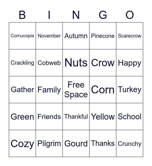 Acloché Fall Bingo Card
