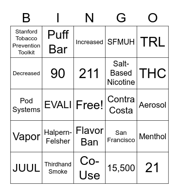 TPC September 2021 Bingo Card