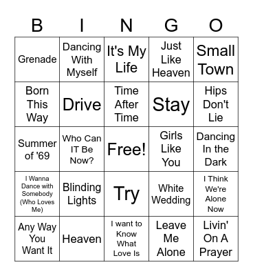 United Networking JC - Name That Tune #2 Bingo Card