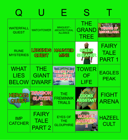 IRON CHOOBS ||| QUESTING BINGOoOoooo Bingo Card