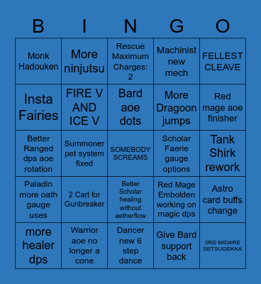 JOB ACTION BINGO Card