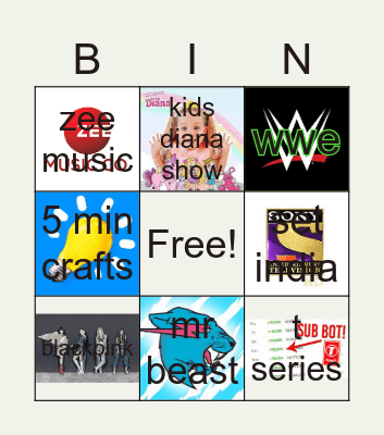 most subscribed youtubers Bingo Card