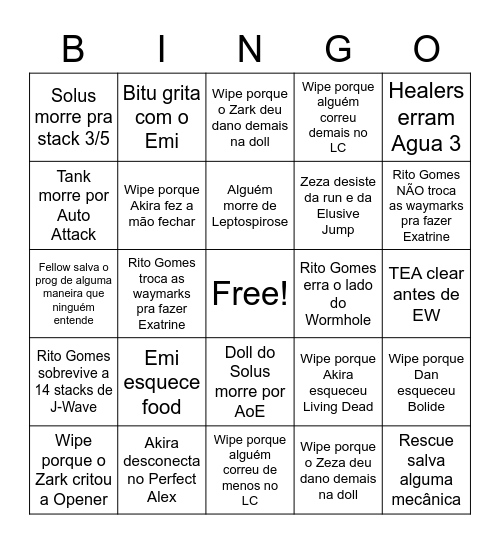 Rito Gomes TEA Bingo Card