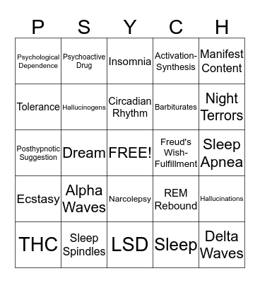 Chapter 5 Bingo Card