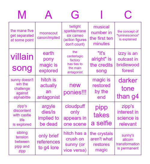 mlpg5!!! Bingo Card