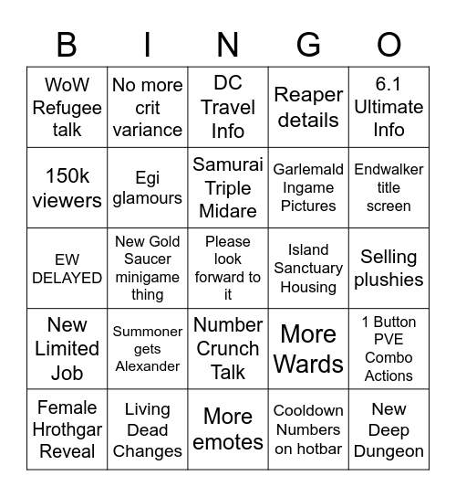 == Bingo Card