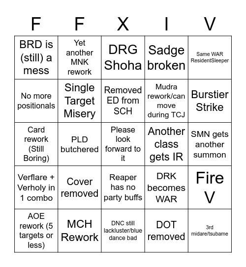 Job Memes Bingo Card