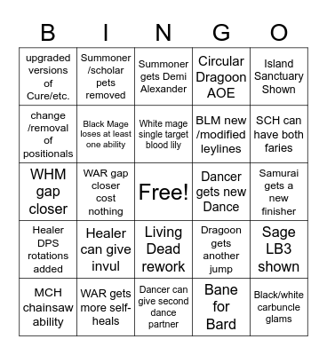 FFXIV M500 Bingo Card