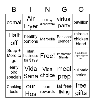 Princess House Bingo Card