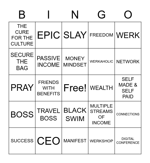 WERK U Bingo Card