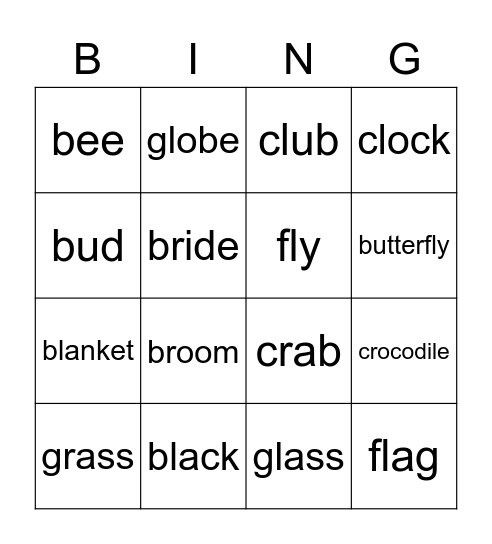 OPW 4 Unit 1 Bingo Card