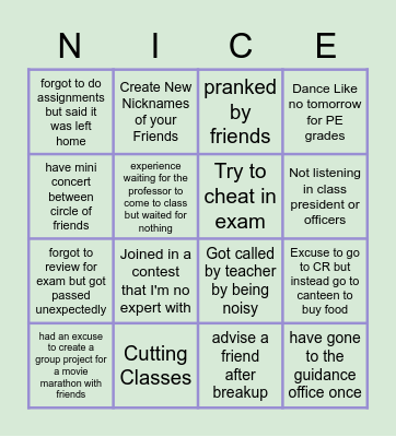 Personality Bingo Card Bingo Card