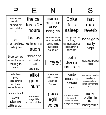 Server Call Bingo Sheet Bingo Card