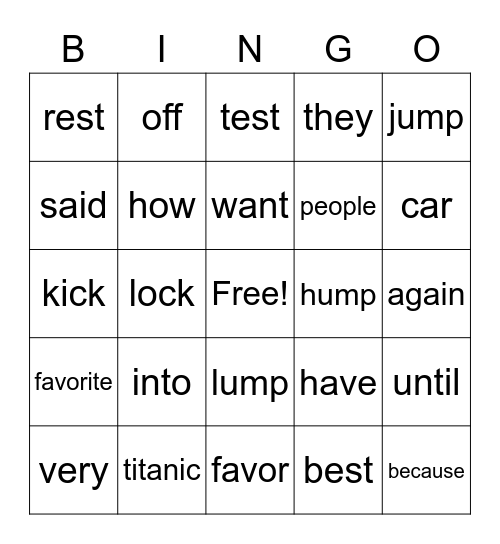 SEPTEMBER WORD WALL Bingo Card