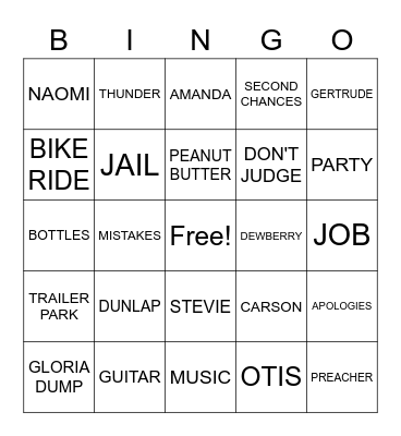 BECAUSE OF WINN DIXIE Bingo Card