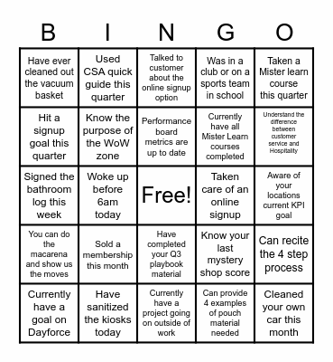 Q3 Workshop Bingo Card