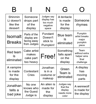 HALLOWEEN WARS BINGO Card