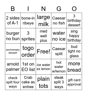 SATURDAY NIGHT BINGO Card