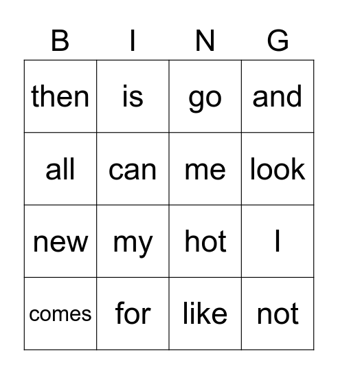 Avenues B Unit 1 Vocabulary Bingo Card