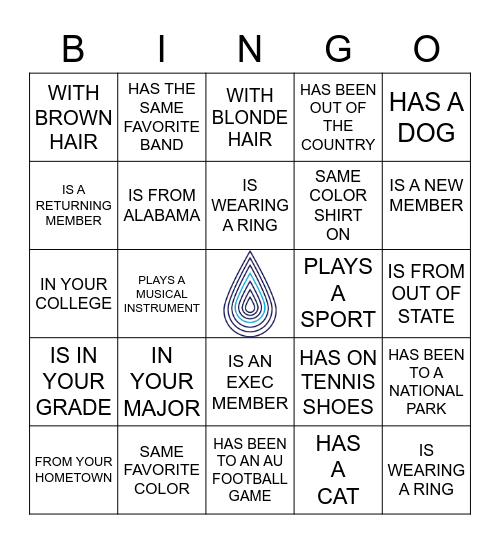 STUDENTS FOR CLEAN WATER Bingo Card
