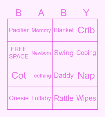 BABY Bingo Card