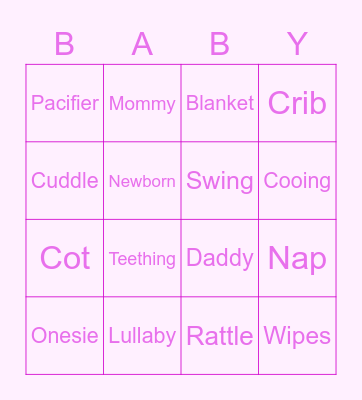 BABY Bingo Card