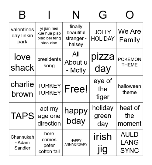 ALL - I - DAY Bingo Card