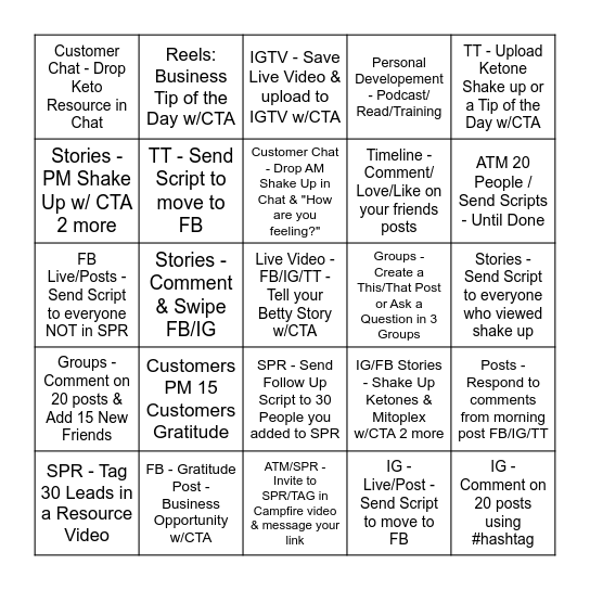 Rank 4 - DMOs Bingo Card