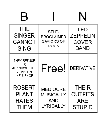 REASONS PEOPLE HATE GVF Bingo Card