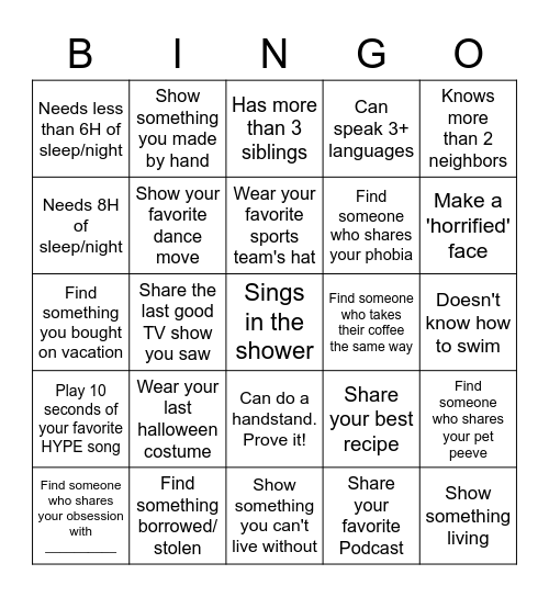 Live Action Bingo - Zoomigos Bingo Card