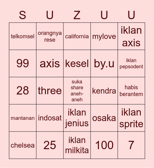 mau bingo Card