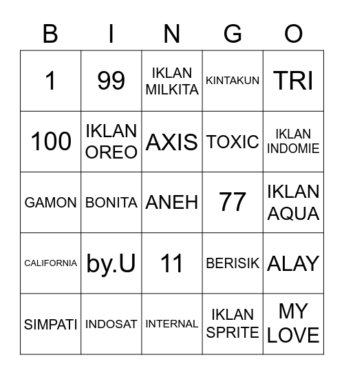 Hojung's Bingo Card