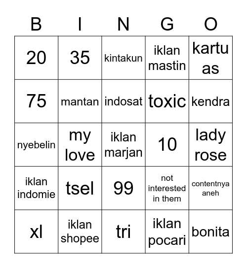 hee's Bingo Card