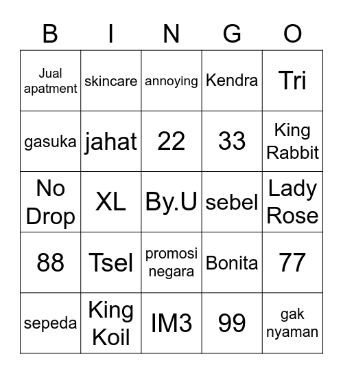 Youngdae Bingo Card