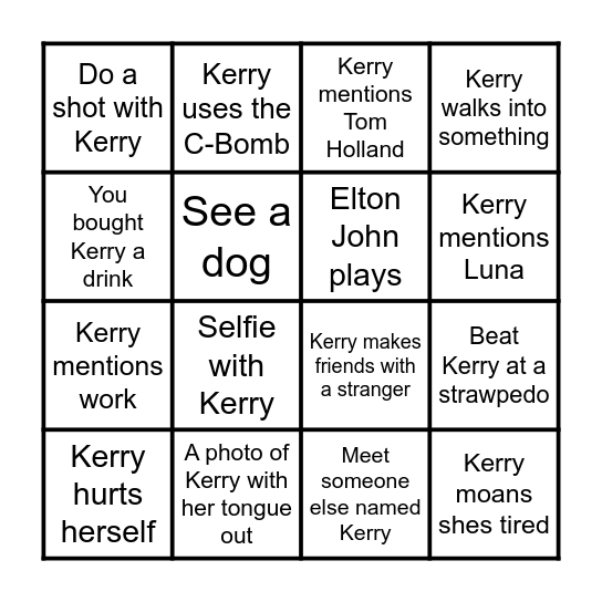 Kerry Bingo Card
