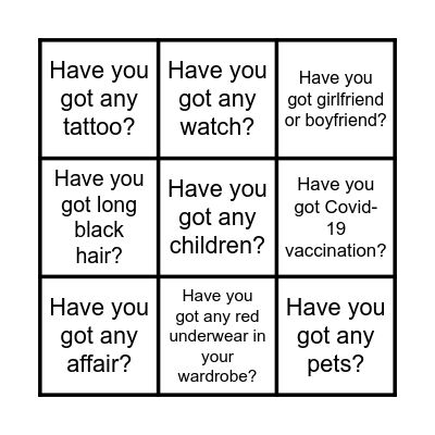 Have you ever...? Bingo Card