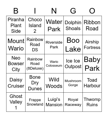 VeggieJoe ROUND 1 (Mario kart) Bingo Card