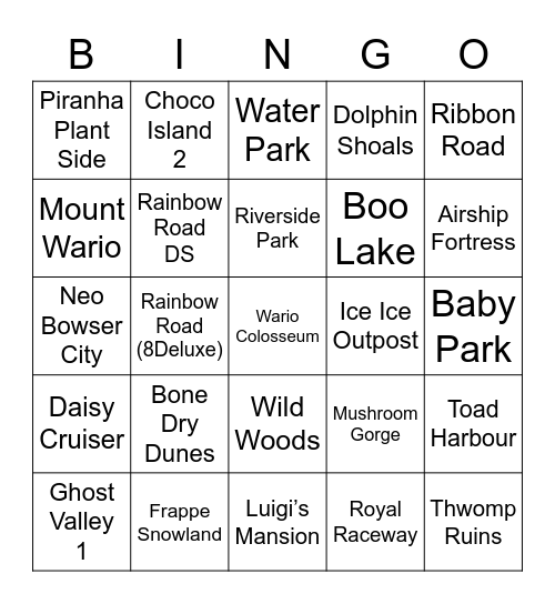 VeggieJoe ROUND 1 (Mario kart) Bingo Card