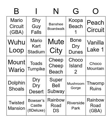 Ness ROUND 1 (Mario Kart) Bingo Card