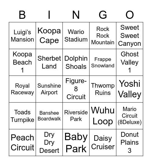 Andi ROUND 1 (Mario Kart) Bingo Card