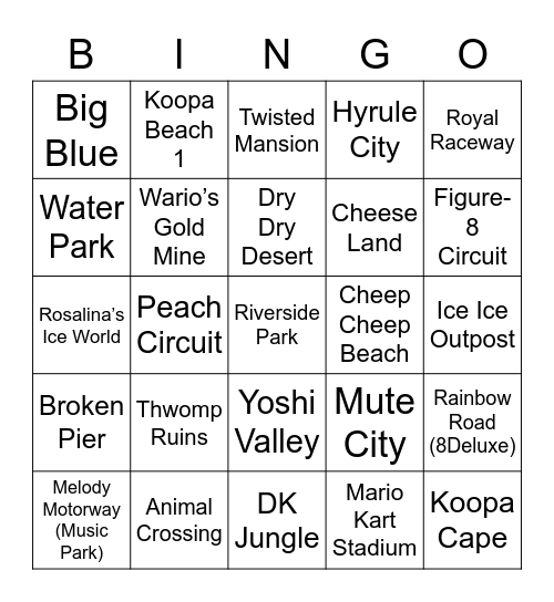 Andi ROUND 2 (Mario Kart) Bingo Card