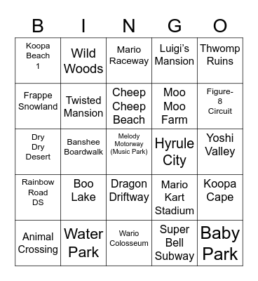 Torchic ROUND 2 Mario Kart Bingo Card