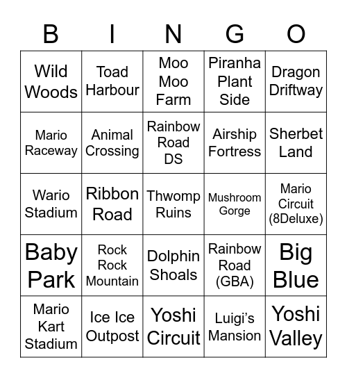 Nintenrock ROUND 2 (Mario Kart) Bingo Card