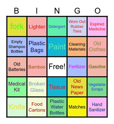 Harmful & Useful BINGO Card